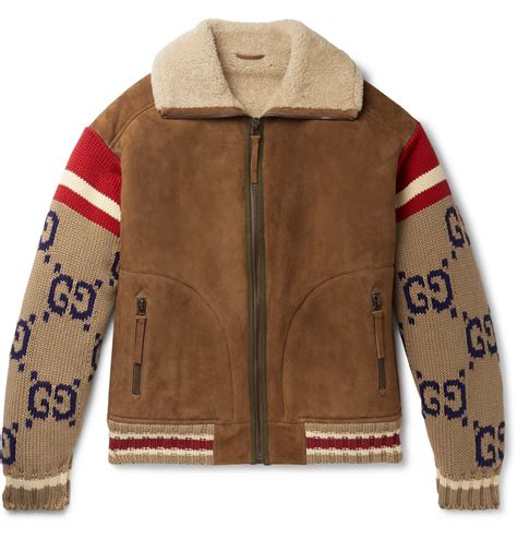 gucci brown shearling coat|net a porter Gucci coats.